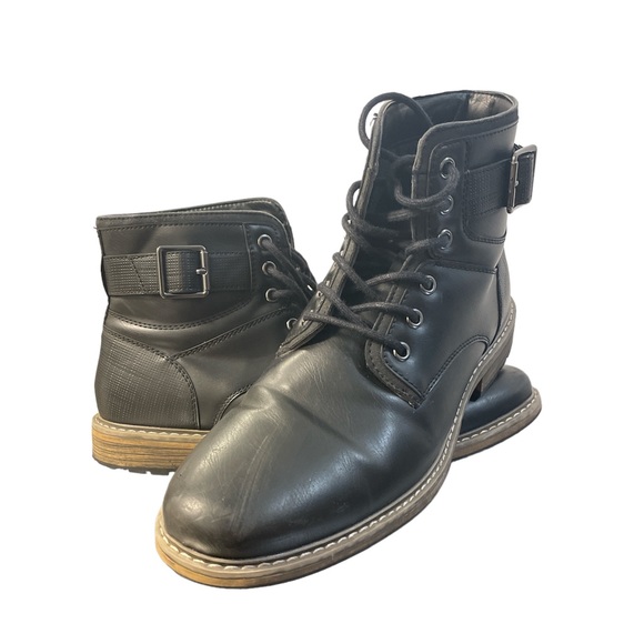 JF J.Ferrar Lagoon Mens Lace Up Black Boots - Picture 1 of 9